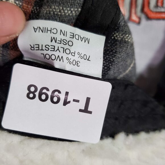 San Francisco Giants Men Trapper Hat One Size Gray Snap Back Plaid Sherpa Wool - Picture 7 of 7